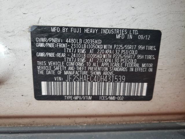 2013 SUBARU FORESTER L JF2SHAEC4DH431539