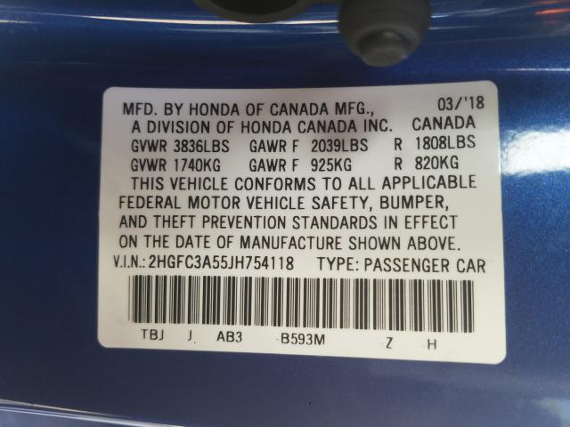 2018 HONDA CIVIC SI 2HGFC3A55JH754118