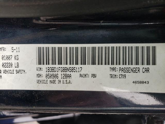 2011 DODGE AVENGER MA 1B3BD1FG8BN585117