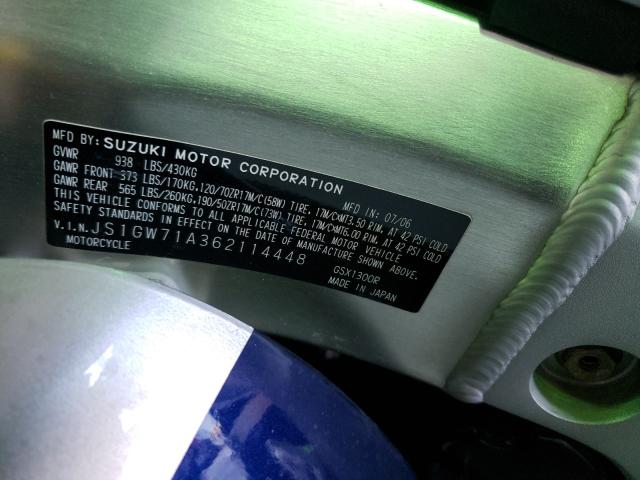 2006 SUZUKI GSX1300 R JS1GW71A362114448