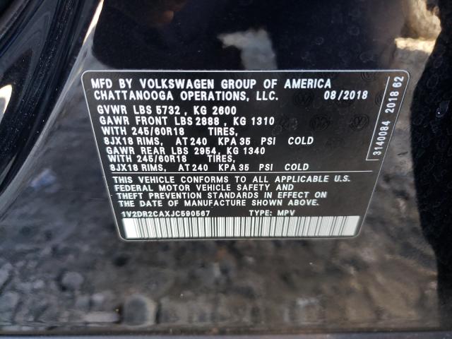2018 VOLKSWAGEN ATLAS SE 1V2DR2CAXJC590567