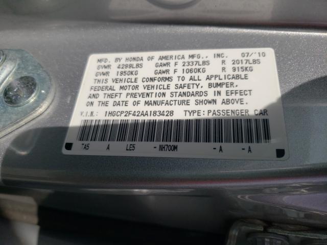 2010 HONDA ACCORD LXP 1HGCP2F42AA183428