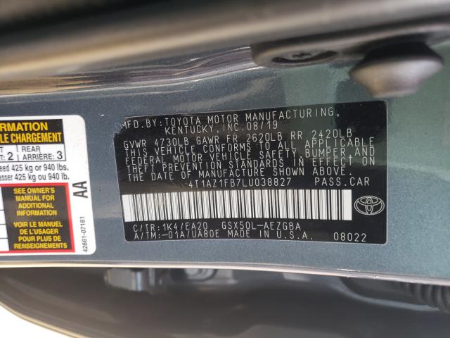 2020 TOYOTA AVALON XLE 4T1AZ1FB7LU038827