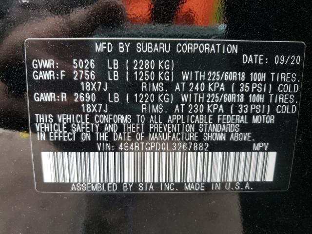 2020 SUBARU OUTBACK TO 4S4BTGPD0L3267882