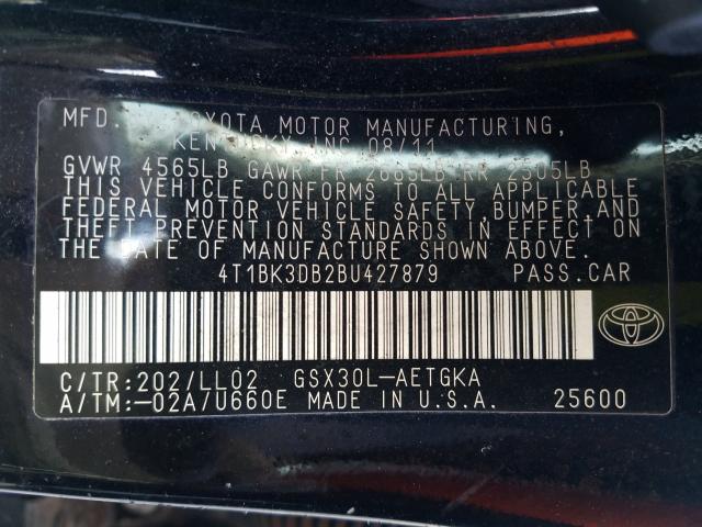 2011 TOYOTA AVALON BAS 4T1BK3DB2BU427879