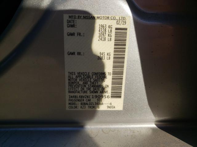 2019 NISSAN ALTIMA S 1N4BL4BV2KC190956