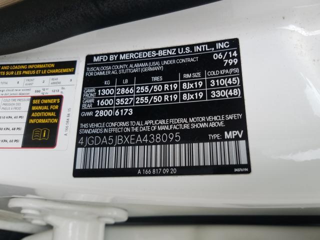 2014 MERCEDES-BENZ ML 350 4JGDA5JBXEA438095