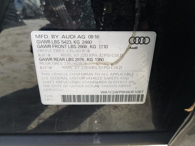 VIN WA1C2AFP8HA051067 2017 Audi Q5, Premium no.10