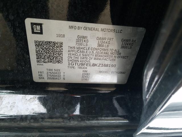 2019 GMC SIERRA K15 1GTU9FEL8KZ168190