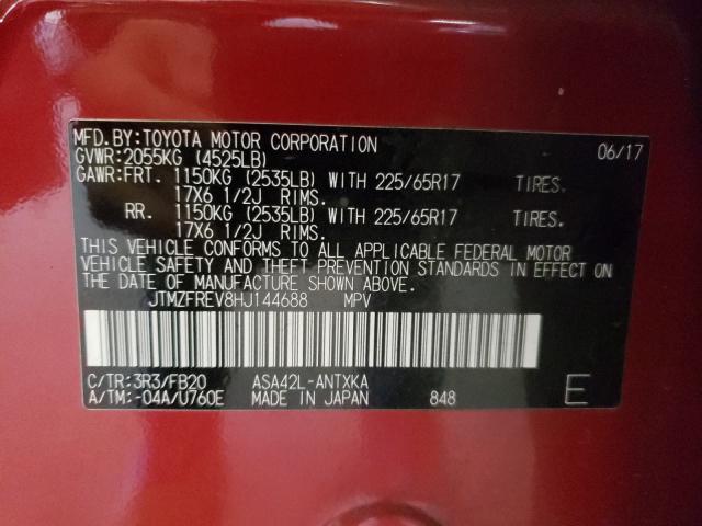 2017 TOYOTA RAV 4 JTMZFREV8HJ144688