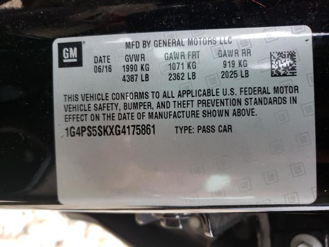 2016 BUICK VERANO 1G4PS5SKXG4175861
