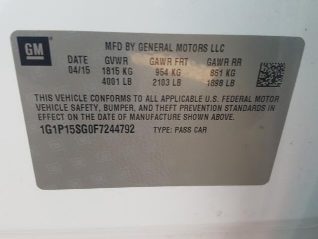 2015 CHEVROLET CRUZE L 1G1P15SG0F7244792