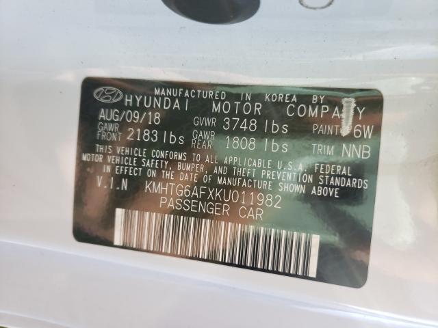 2019 HYUNDAI VELOSTER B KMHTG6AFXKU011982