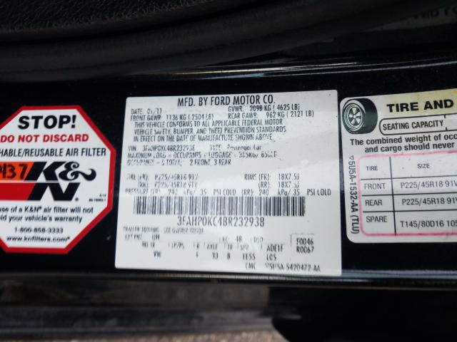 2011 FORD FUSION SPO 3FAHP0KC4BR232938