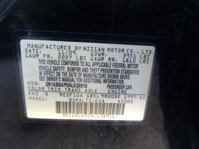 2010 NISSAN SENTRA 3N1AB6AP0AL638916
