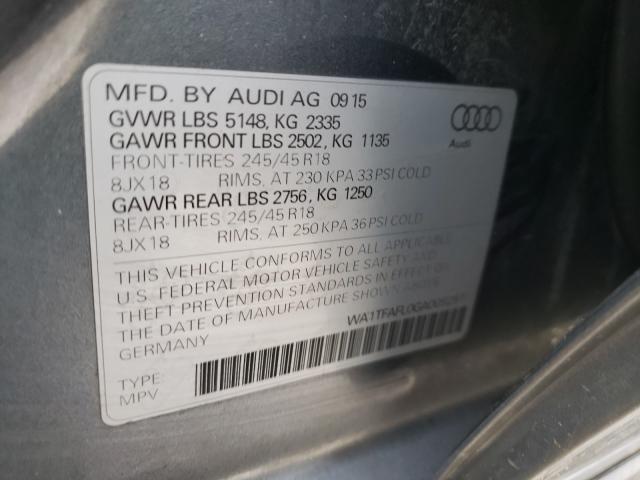 VIN WA1TFAFL0GA009251 2016 Audi A4, Premium no.10