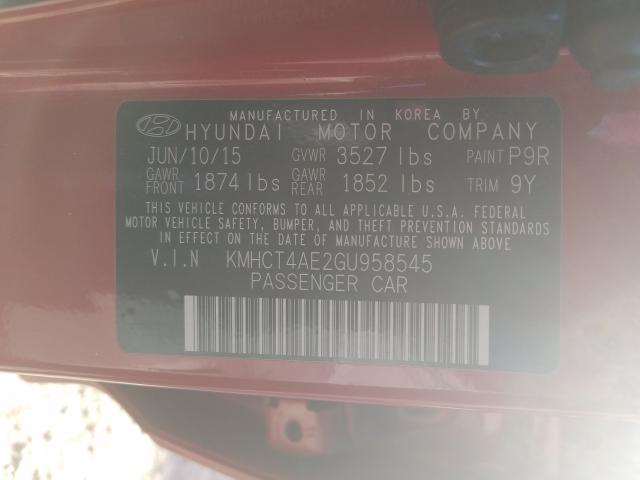 2016 HYUNDAI ACCENT SE KMHCT4AE2GU958545