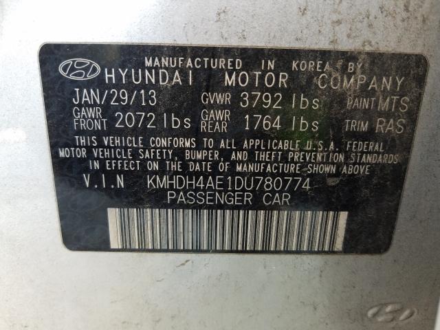 2013 HYUNDAI ELANTRA GL KMHDH4AE1DU780774