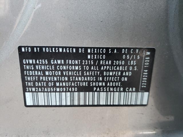 2015 VOLKSWAGEN GOLF TDI 3VW2A7AU5FM097490
