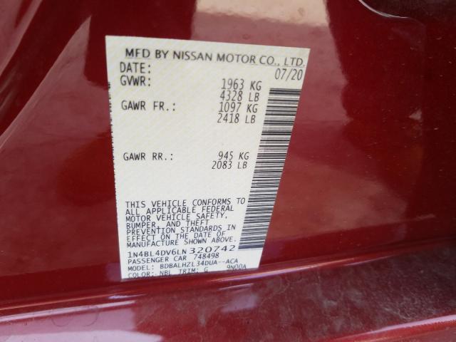 2020 NISSAN ALTIMA SV 1N4BL4DV6LN320742