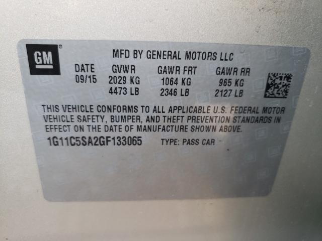 2016 CHEVROLET MALIBU 1G11C5SA2GF133065