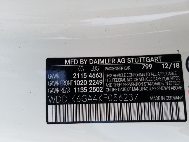 2019 MERCEDES-BENZ SL 450 WDDJK6GA4KF056237