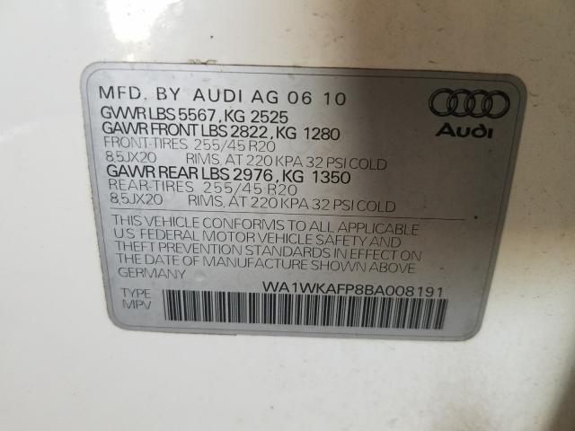 2011 AUDI Q5 PRESTIG WA1WKAFP8BA008191