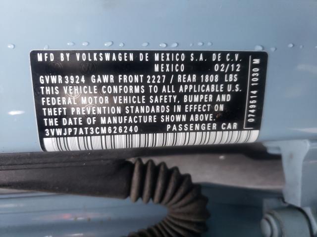 2012 VOLKSWAGEN BEETLE 3VWJP7AT3CM626240