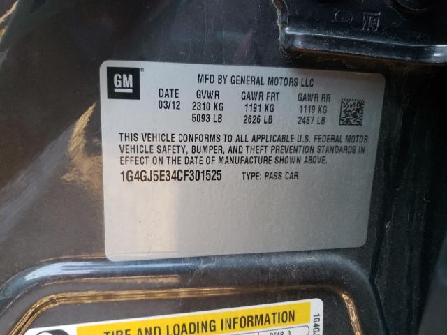 2012 BUICK LACROSSE T 1G4GJ5E34CF301525