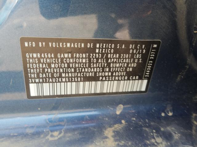 2019 VOLKSWAGEN GOLF ALLTR 3VWH17AU2KM513581