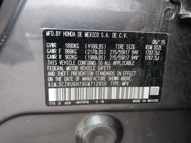 2016 HONDA HR-V EXL 3CZRU6H79GM712850