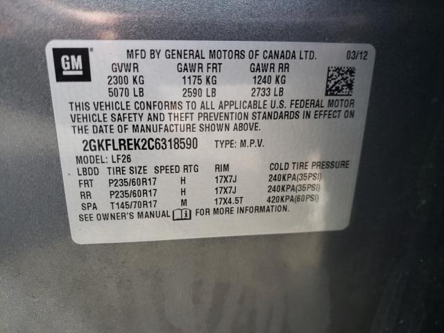 2012 GMC TERRAIN SL 2GKFLREK2C6318590