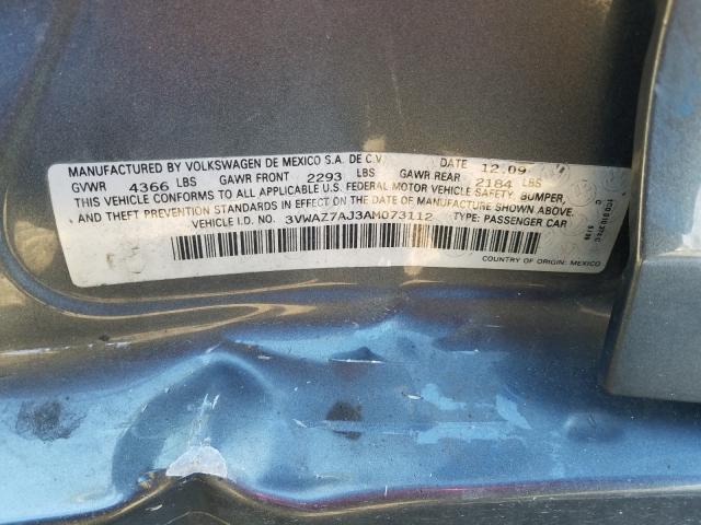 2010 VOLKSWAGEN JETTA LIMI 3VWAZ7AJ3AM073112