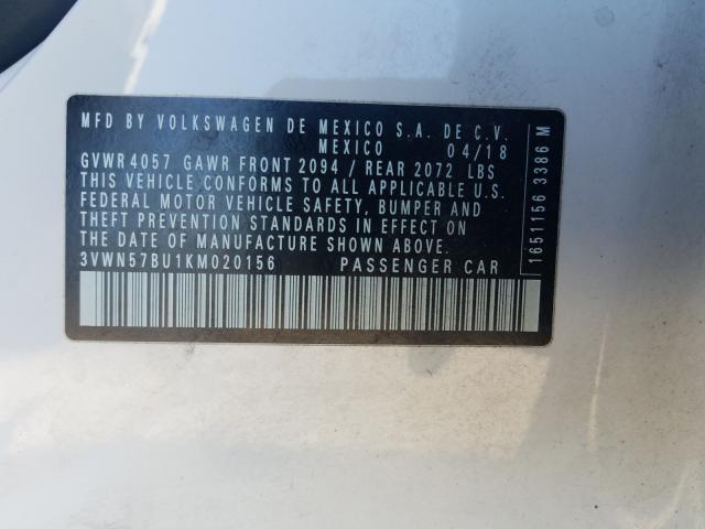 2019 VOLKSWAGEN JETTA S 3VWN57BU1KM020156