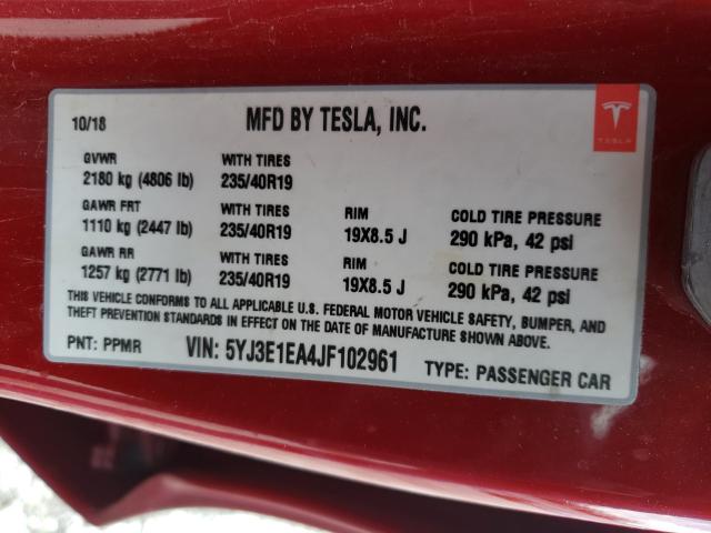 2018 TESLA MODEL 3 5YJ3E1EA4JF102961