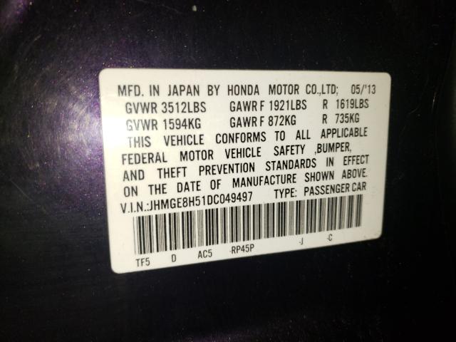 2013 HONDA FIT SPORT JHMGE8H51DC049497