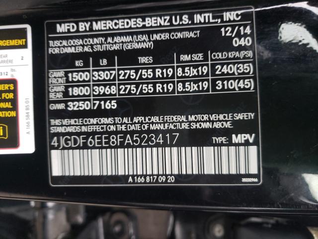 2015 MERCEDES-BENZ GL 450 4MA 4JGDF6EE8FA523417