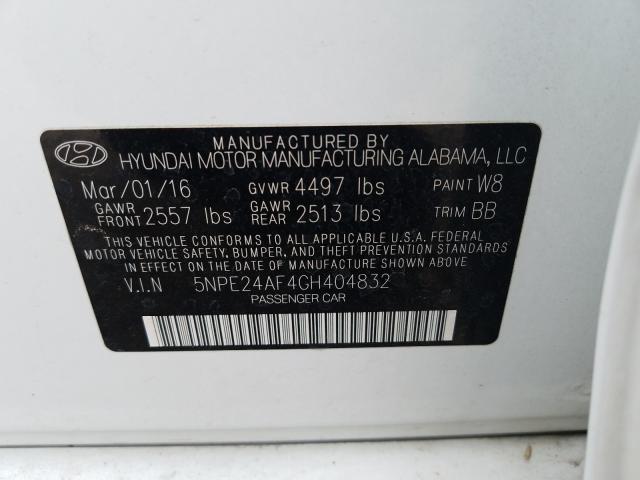 2016 HYUNDAI SONATA SE 5NPE24AF4GH404832