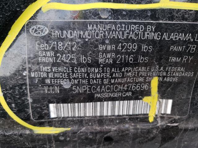 2012 HYUNDAI SONATA SE 5NPEC4AC1CH476696