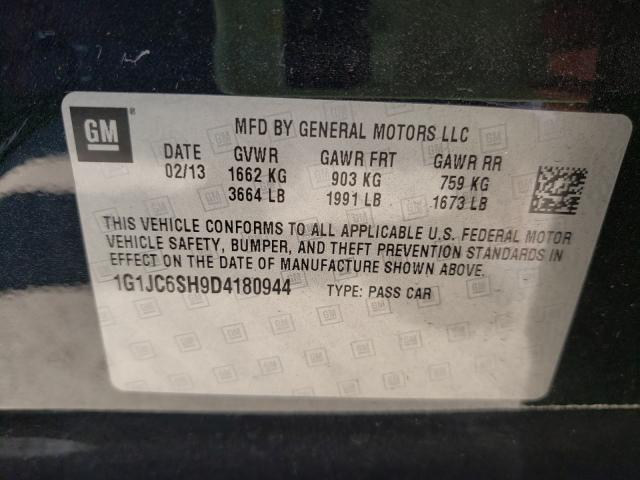 2013 CHEVROLET SONIC LT 1G1JC6SH9D4180944