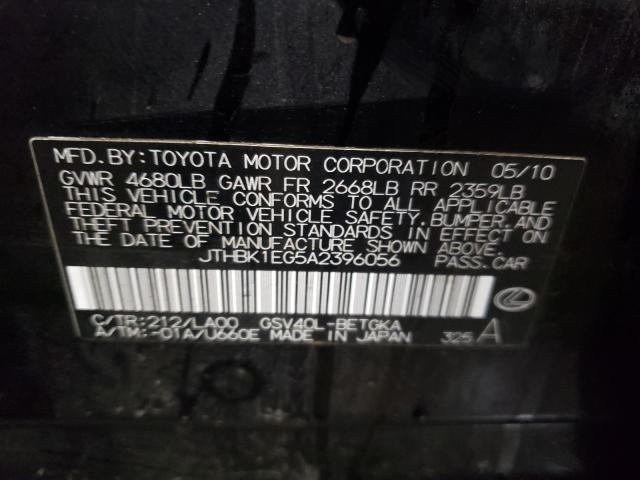 2010 LEXUS ES 350 JTHBK1EG5A2396056