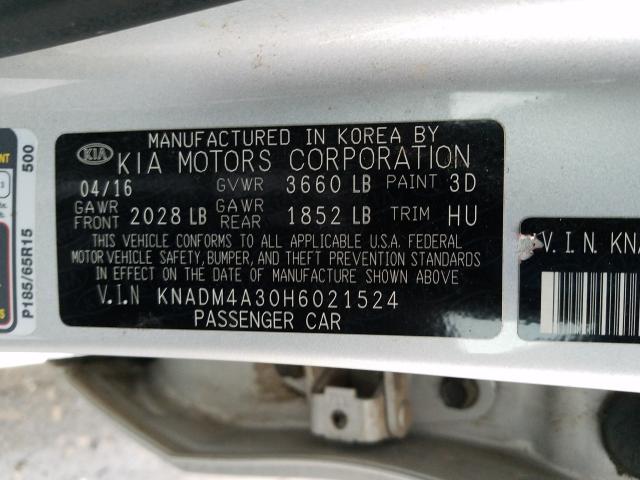 2017 KIA RIO LX - KNADM4A30H6021524
