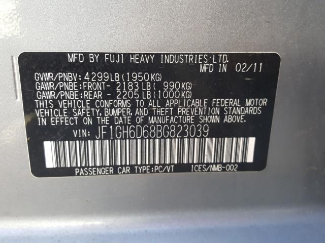 2011 SUBARU IMPREZA OU JF1GH6D68BG823039