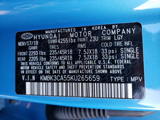 2019 HYUNDAI KONA LIMIT KM8K3CA55KU265659