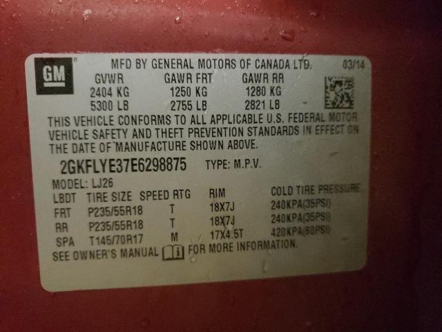 2014 GMC TERRAIN SL 2GKFLYE37E6298875