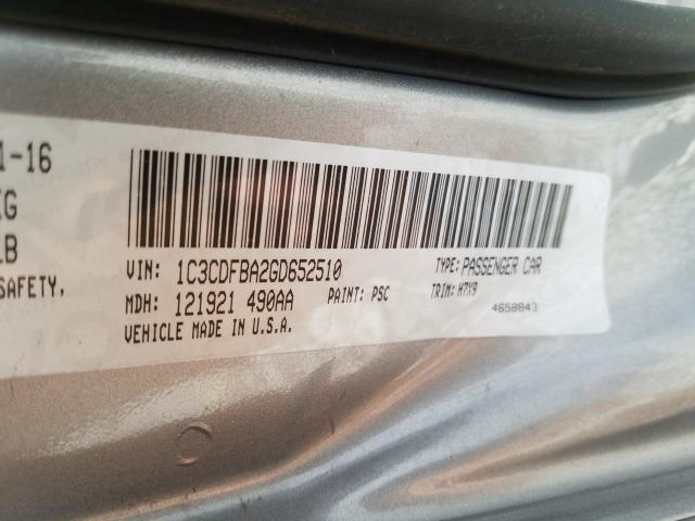 2016 DODGE DART 1C3CDFBA2GD652510