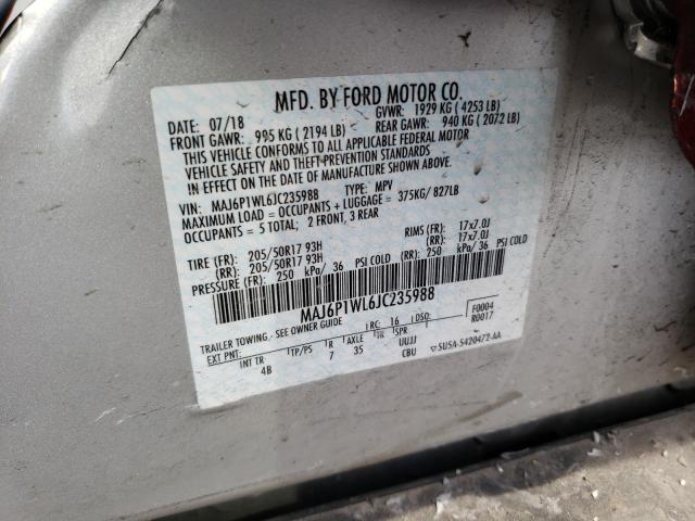 2018 FORD ECOSPORT T MAJ6P1WL6JC235988