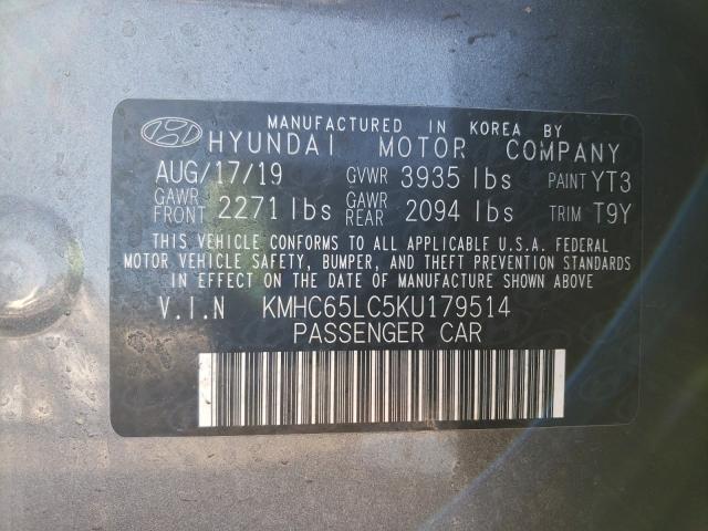 2019 HYUNDAI IONIQ BLUE KMHC65LC5KU179514