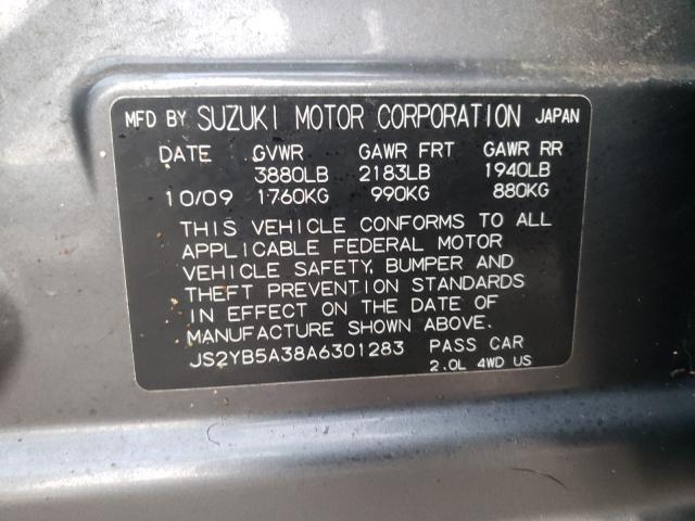 2010 SUZUKI SX4 JS2YB5A38A6301283