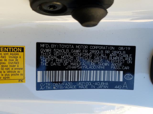2020 LEXUS LC 500 JTHAP5AY9LA007494